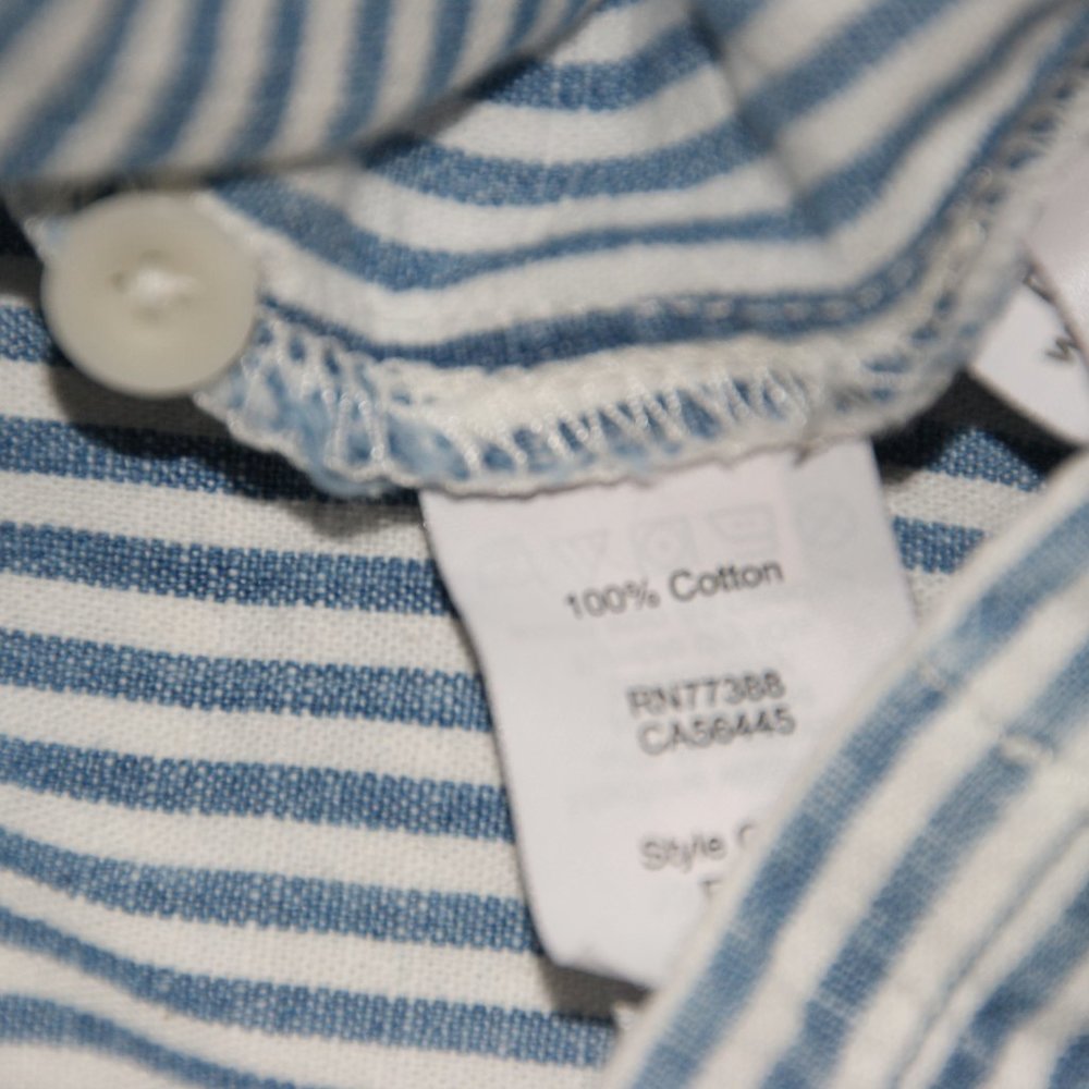 MADEWELL Convertible Chambray Stripe Top sz L - Picture 8 of 12